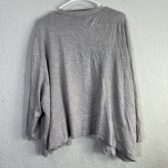 Lane Bryant Open Front Cardigan Sweater Womens Sz 26/28 Gray Drape Shawl Career - Picture 2 of 6